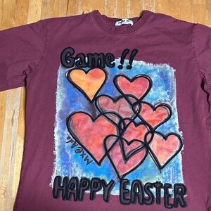 Custom Happy Easter T-Shirt - Purple and Multicolor
